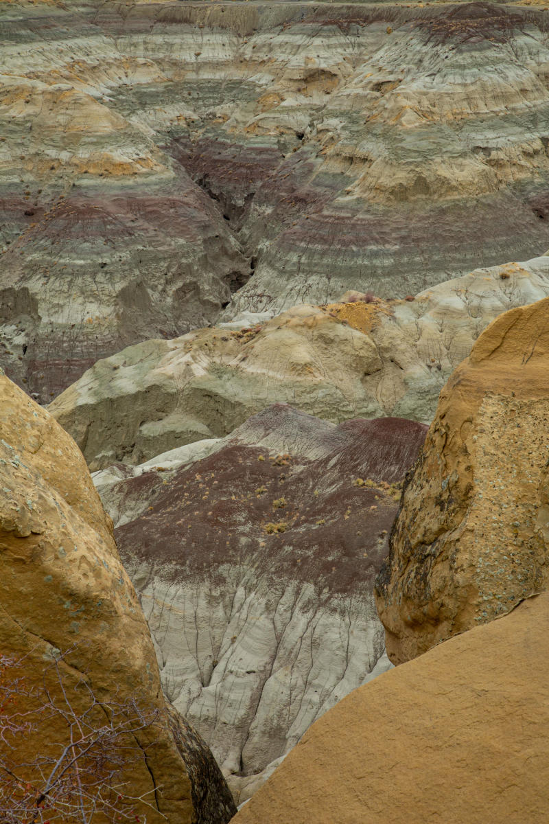 Colored bands speak to different eras of geologic formation.