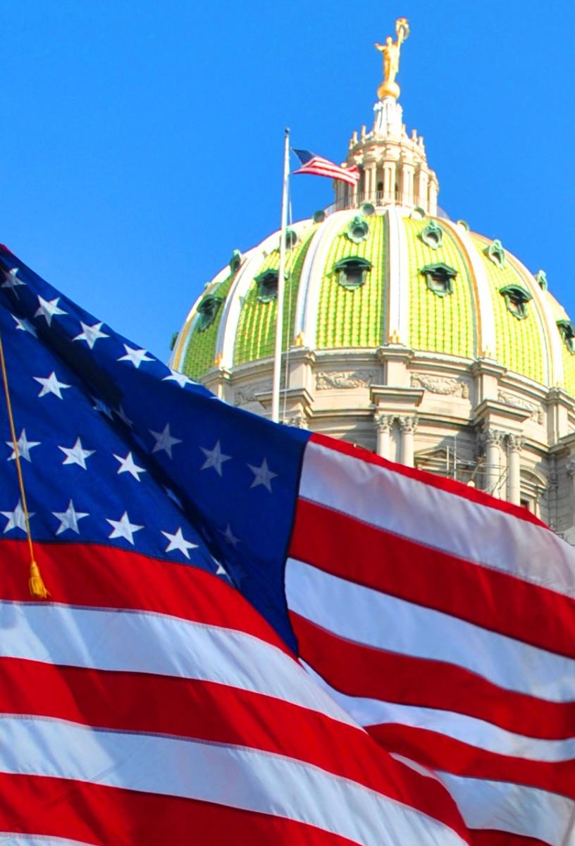 Capitol Dome with flag