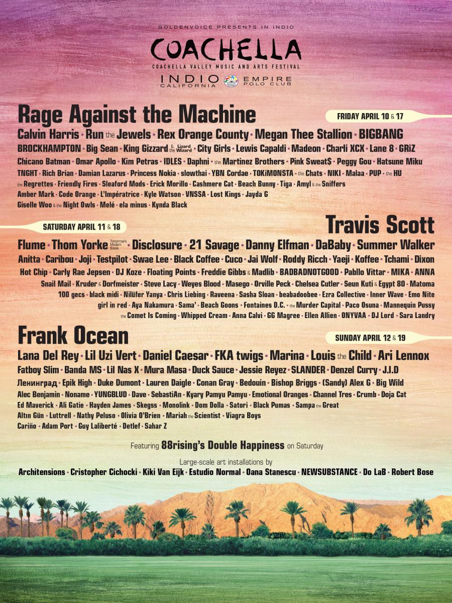 2020 Coachella Set Times | Featuring Childish Gambino, Tame Impala ...