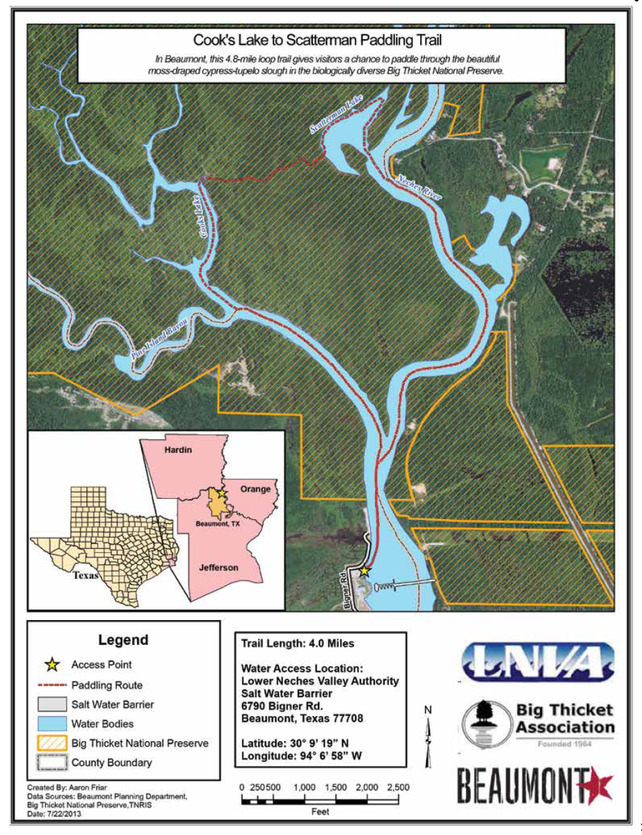 Cooks Lake Paddle Trail Map