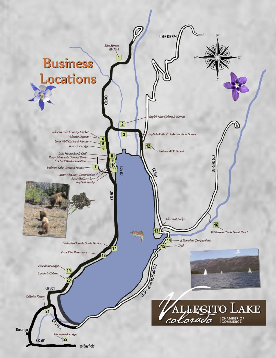 Vallecito Lake Map