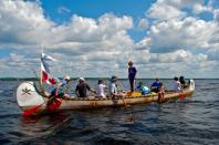 Meet the 10 intrepid Canadian and American canoeists who are paddling over 1,000 miles from Ottawa, Ontario, to Washington, DC, in a 36-foot voyageur canoe.