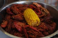 Crawfish plate from Crawfish and Noodles restaurant in Houston