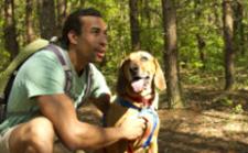 Man Hiking with Dog - Outdoor Adventure