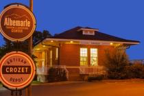 Crozet Depot with signs