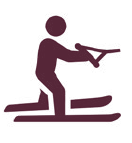 Water Skiing Graphic - Burgundy