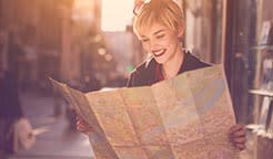 Woman reading a map