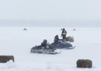 RACING ACTION takes place on an oval track Saturday, Feb. 13, on Lake Neahtahwanta in Fulton. (Photo provided by Oswego County Tourism Office.)
