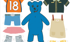 Blue Bear Paper Doll