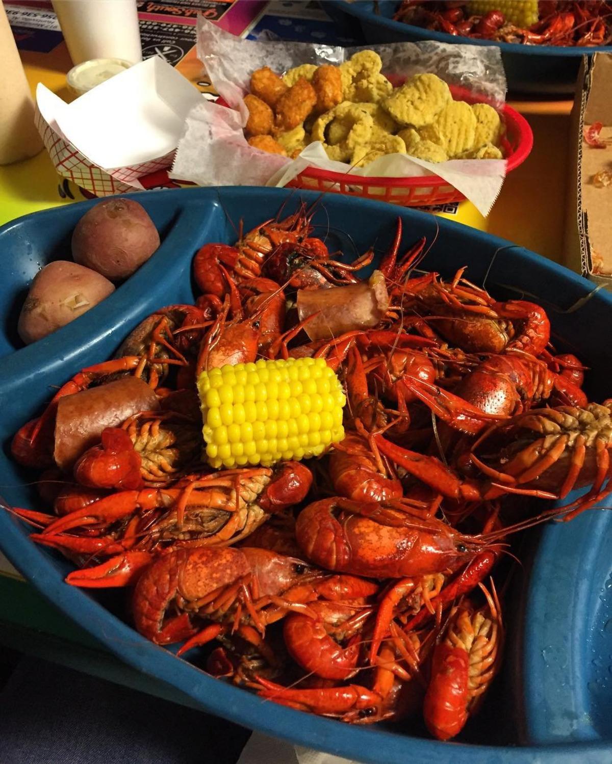 Crawfish boil at Po Boy Factory in Huntsville, AL