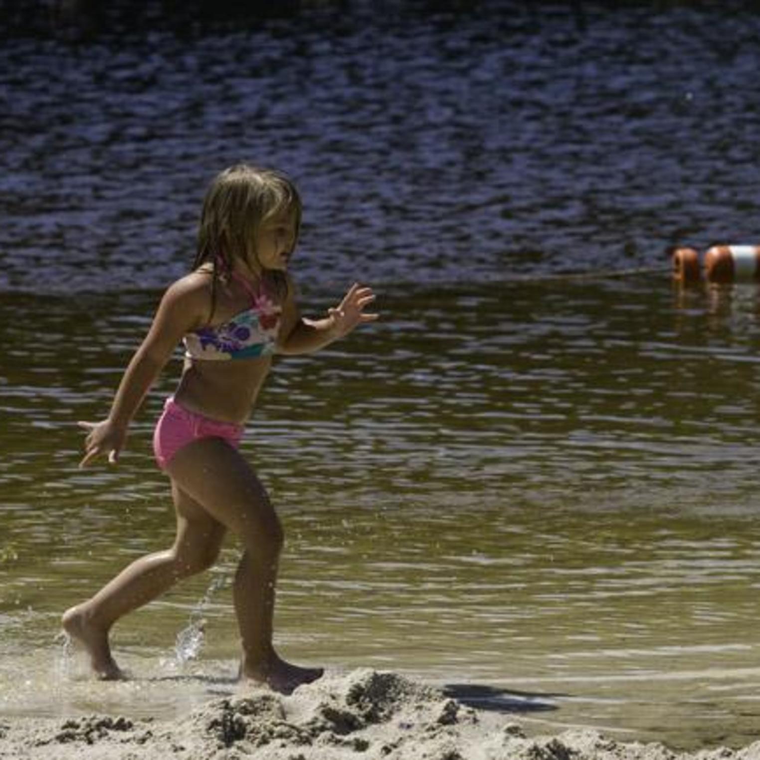 Playing in Laurel Lake at Pine Grove Furnace State Park
