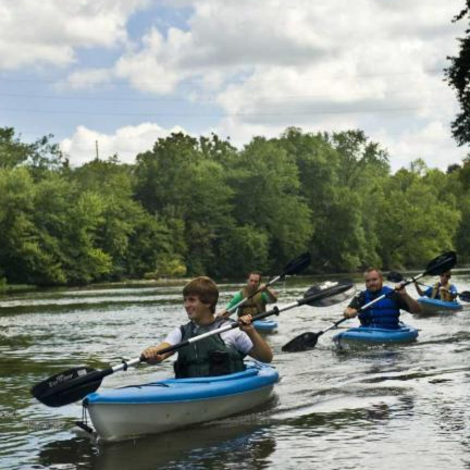 Group kayaking on the Conodoguinet Creek