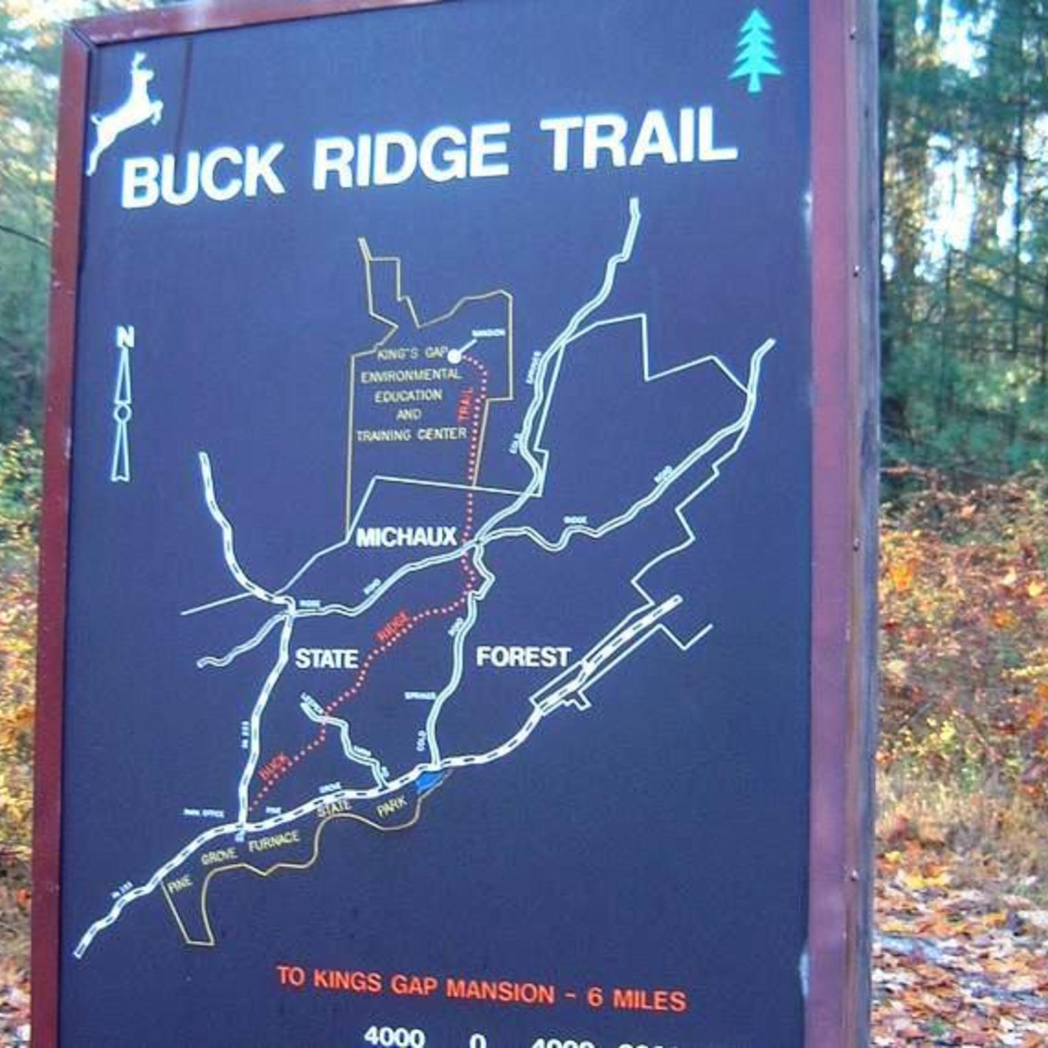 Buck Ridge Trail trailhead sign