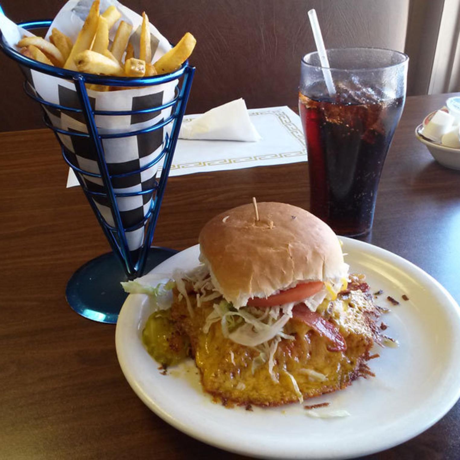 Burger and Fries at Jaymee Lee's Diner