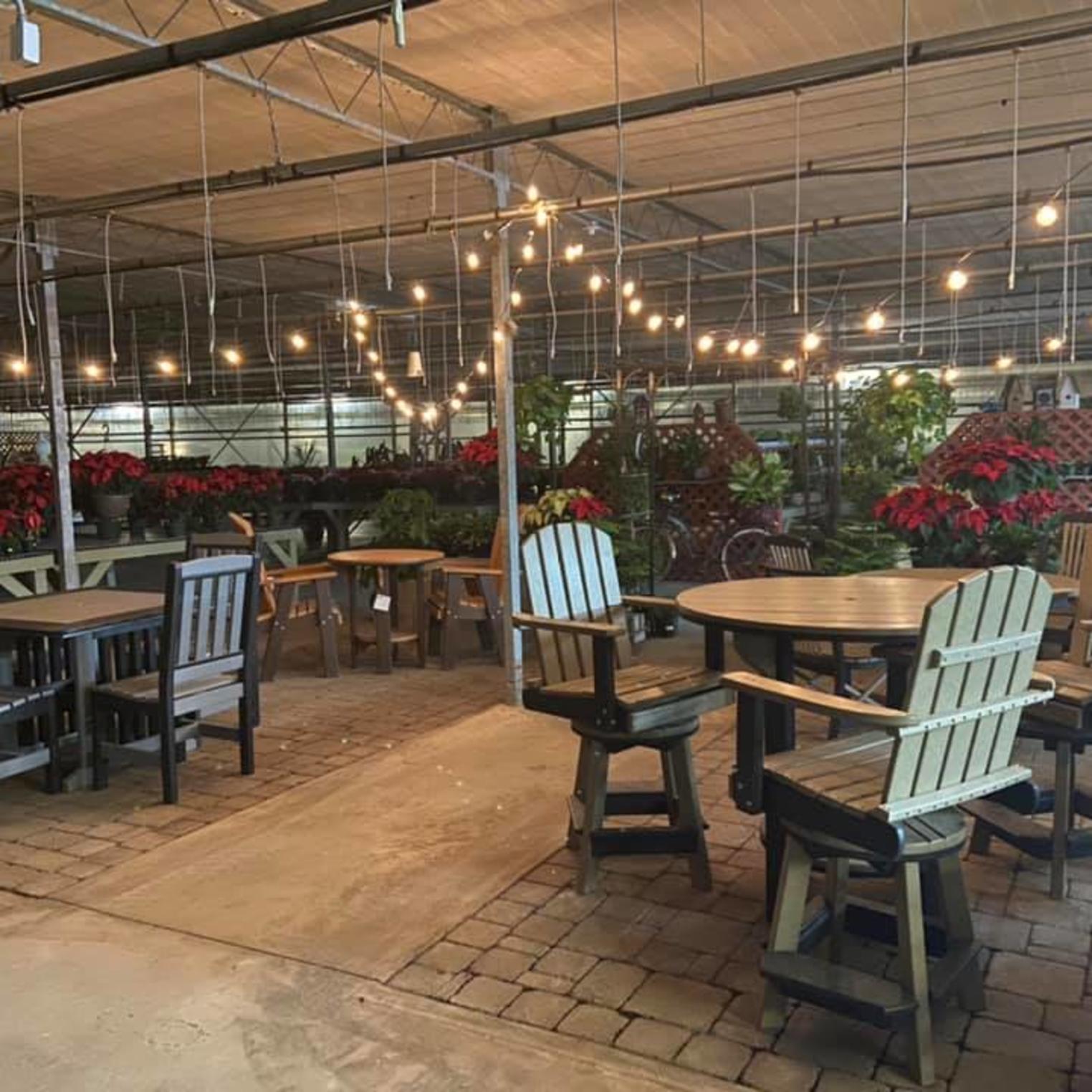 Greenhouse Eating Area at Maplewood Farm Market