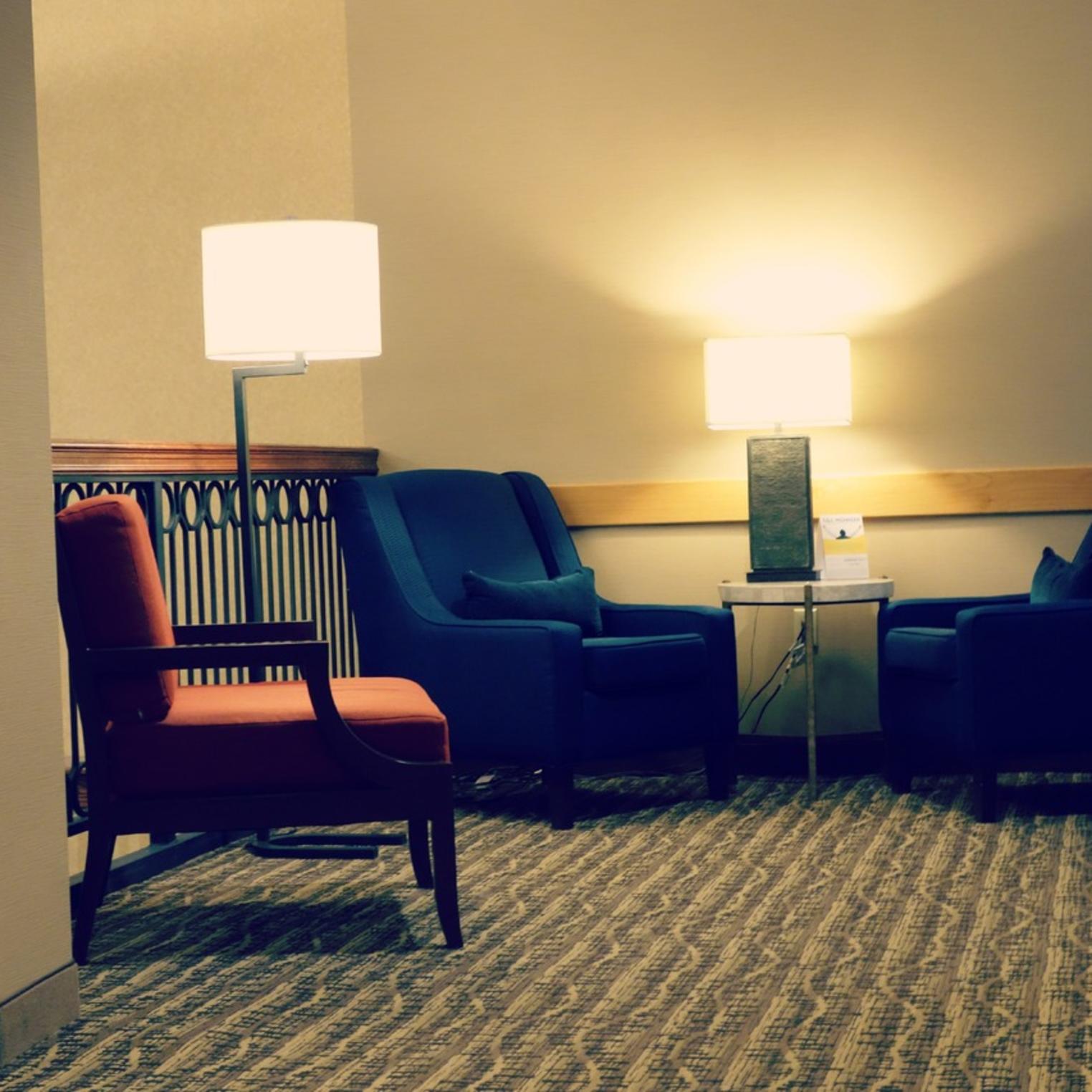 Additional seating is also available for having a cup of coffee and reading the morning paper.