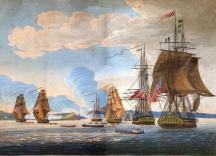 This painting shows a War of 1812 attack on Fort Ontario in Oswego, NY; courtesy of Fort Ontario State Historic State.