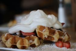 Waffle From The Betty at Bike Stop Cafe In St. Charles, MO