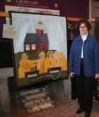 Great Lakes Seaway Trail President Teresa Mitchell is seen with the quilt, “Our Seaway Trail Lighthouse Adventure,” made by Nancy Smith of Syracuse to commemorate her family’s visit to Selkirk Lighthouse on the Seaway Trail. Smith won the 2006 Great Lakes Seaway Trail Quilt Show competition and the overnight stay at the historic lighthouse at Port Ontario in Oswego County.