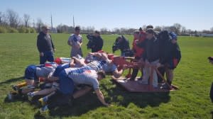 Rugby Players Work Out