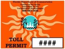 Image of a Florida Toll Exemption Permit decal