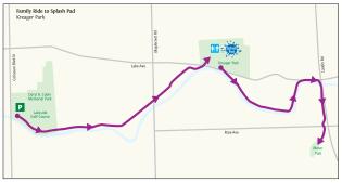 Family Ride to Kreager Park Splash Pad Trail Itinerary
