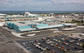 Aerial photo of Cruise Terminal 18 exterior
