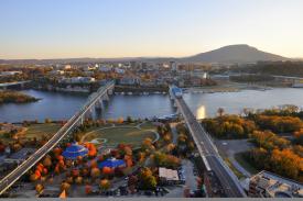 Fall aerial view of Chattanooga