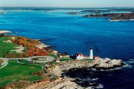 Maine Lighthouse view from the air