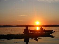 Kayaking at sunset