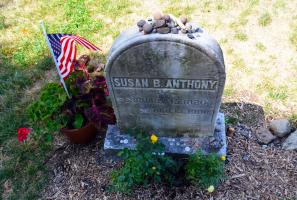 Susan B. Anthony's Grave stone at Mount Hope Cemetery