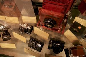 photo of camera exhibit at George Eastman Museum