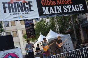 band playin on the main stage on Gibbs Street
