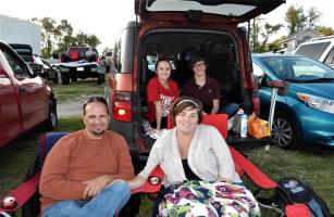 A family at the Georgetown Drive-in movie theater