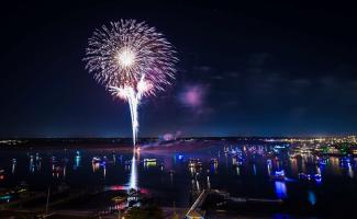 Holiday Flotilla fireworks along the Intracoastal Waterway