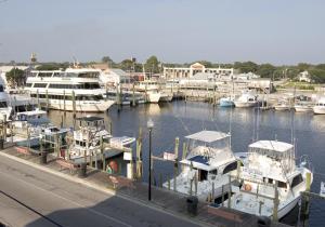 Boats docked at Carolina Beach Fishing Center and Marina