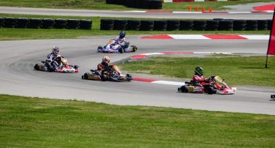 Drivers race go karts at the NOLA Motorsports Park in Jefferson Parish, LA