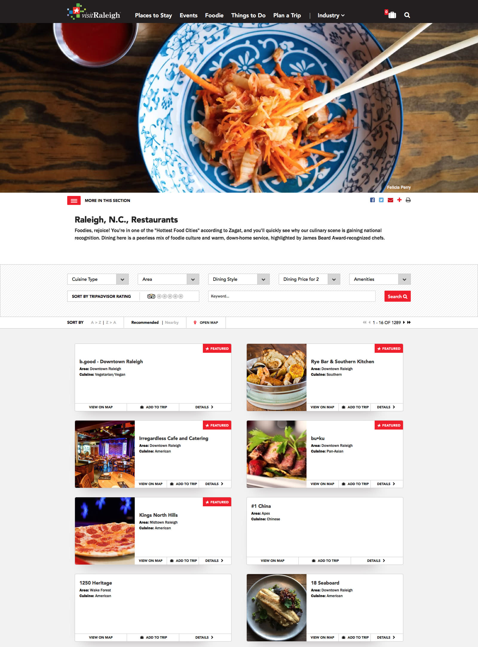 Restaurants page