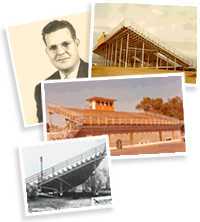 Historic photos of Southern Bleacher Company projects and employees