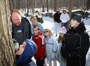 Experience a Maple Sugar Tour at the Hudson Highlands Nature Museum. The festival takes place on Saturday, March 5th from 10:30 a.m. -3 p.m. at the Outdoor Discovery Center. Tours run every weekend through March 27 from 10:30 a.m. – 3 p.m. Photo by George Potanovic, Jr.