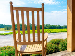 Front rocking-chair porch view of Gregory Vineyards, in Johnston County, NC.
