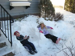 Kids Playing in Snow