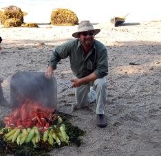 Cooking on the beach