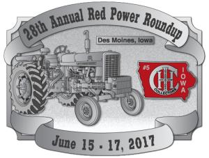Red Power Round Up Belt Buckle
