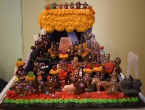 gingerbread people on display at the Eastman Museum