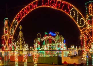 Christmas light displays at Meadow Lights near Benson, NC.