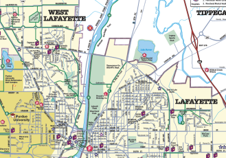 West Lafayette Indiana Map Map of Lafayette West Lafayette, Indiana