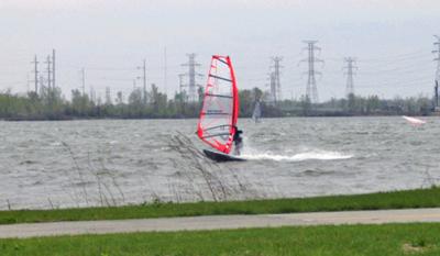 Windsurfing at Wolf Lake