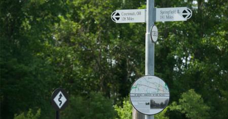Signage on the B&O Trail pays tribute to its history.