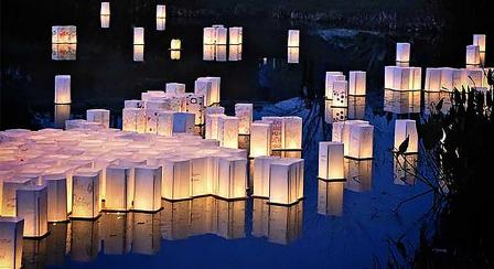 Floating lantern ceremony at the Cameron